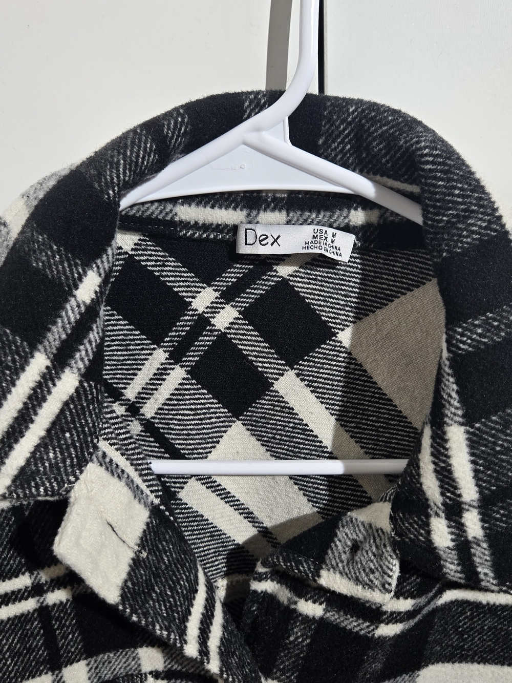 Dex Black and White Plaid Button-Up Shirt Jacket - Picture 2 of 5